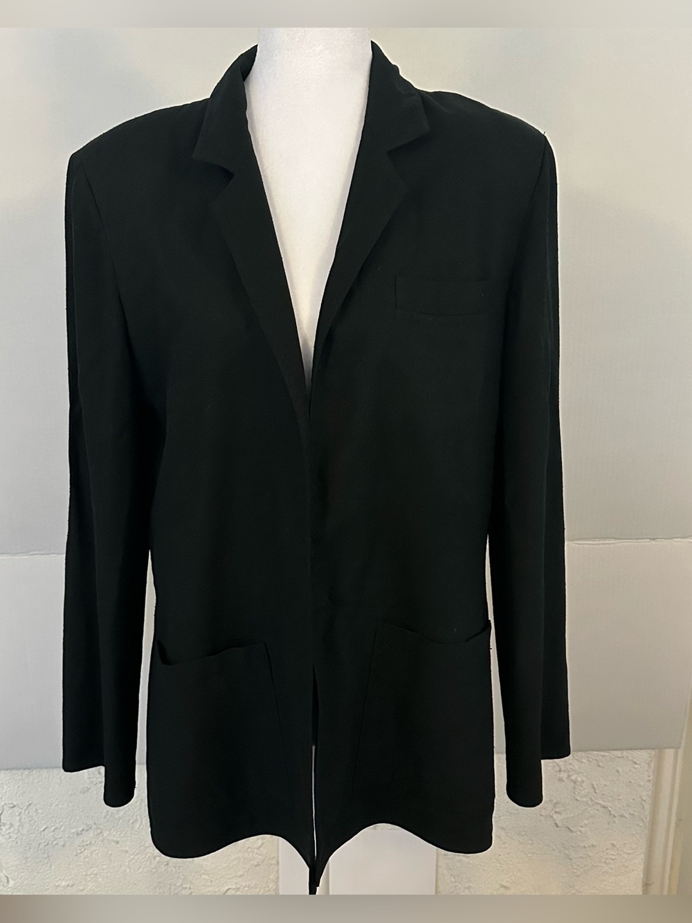 Classic Black Silk Blazer